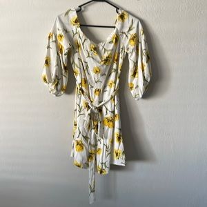 FOREVER 21 FLORAL BELL SLEEVED OFF THE SHOULDER DRESS S: M NEW WITH TAGS